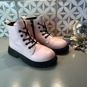 Pink Lace-Up Kids Boots